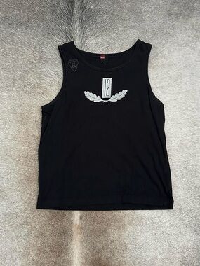 Diesel Black Tank Top with White Crest Graphic